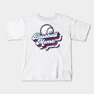 Retro Baseball Meme Red White Blue Kids T-Shirt